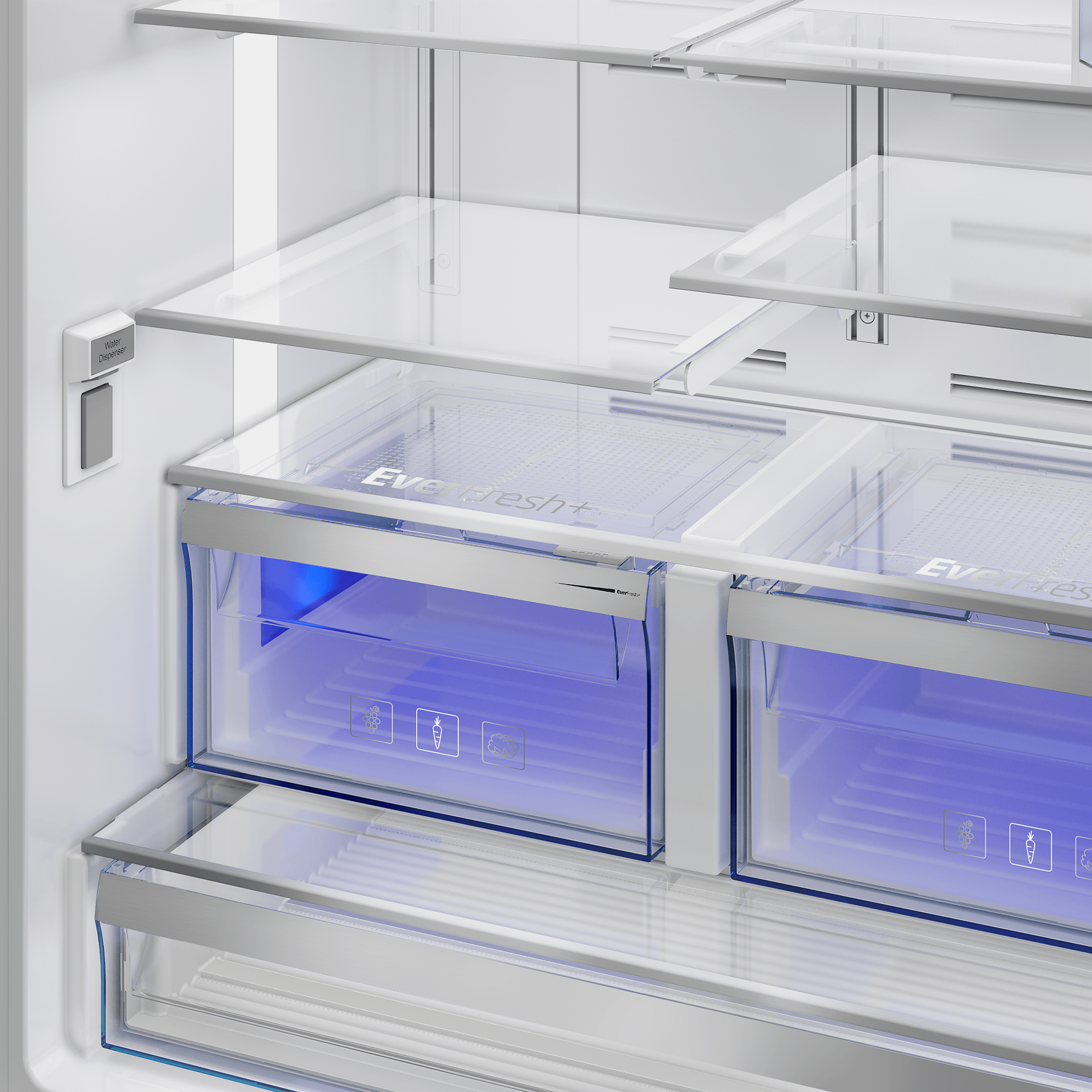 Beko BFFD3624XSS 35.74803 French Door Refrigerator - 36 Inch Stainless Steel Smart Fridge with FlexZone & Dual Cooling - Perfect for Modern Kitchens & Open Floor Plans