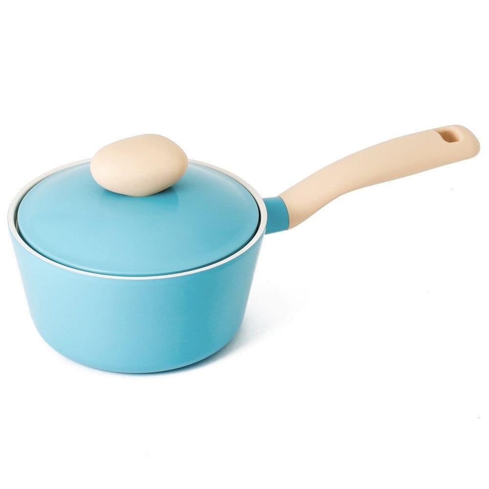 Neoflam Retro 18cm Nonstick Sauce Pan with Lid - Vintage Style Small Cooking Pot for Pasta, Soup & Sauce - Perfect for Stovetop, Induction & Oven Use