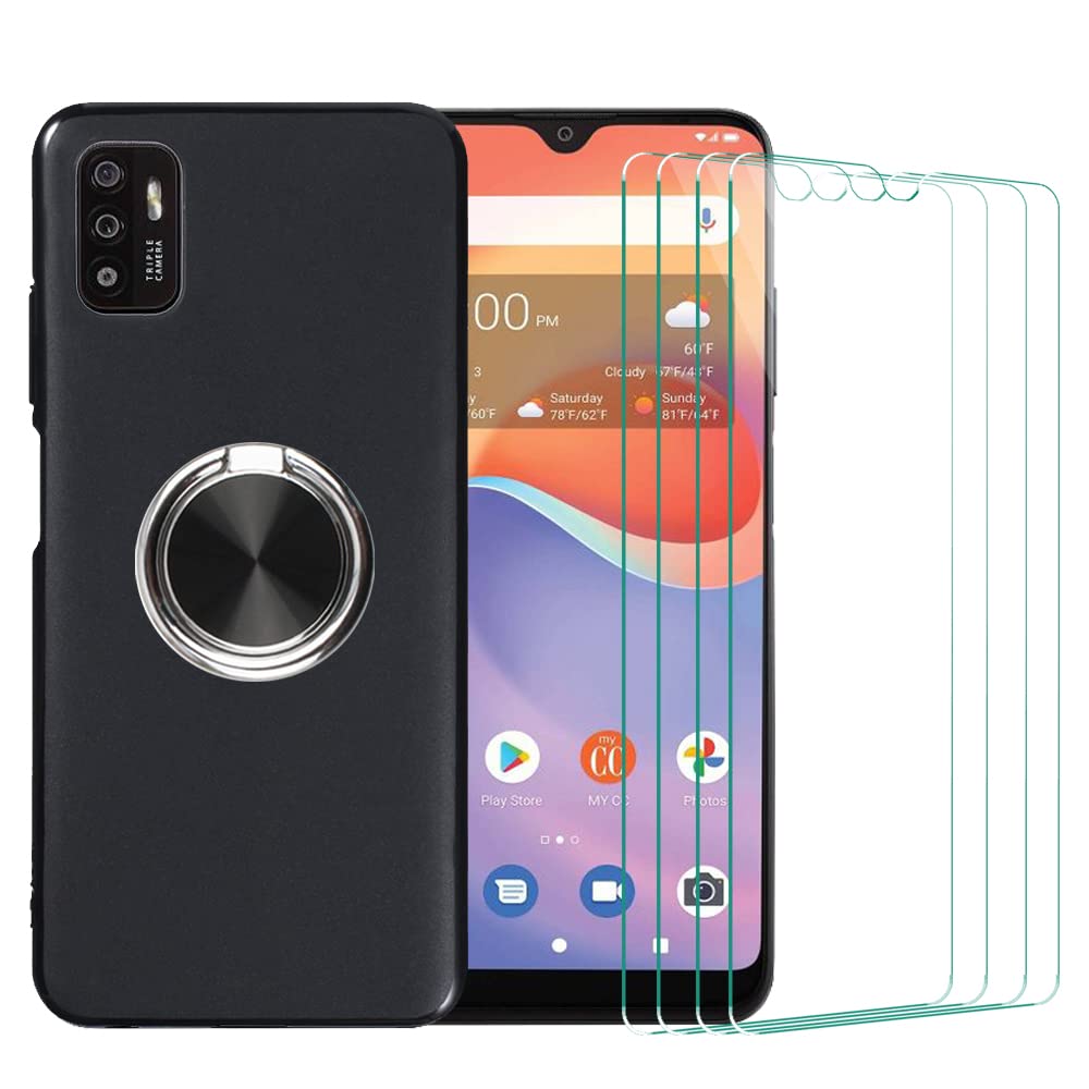 Matte Black ZMax 11 Case with Screen Protector & Ring Stand - 4 Pack for Daily Protection