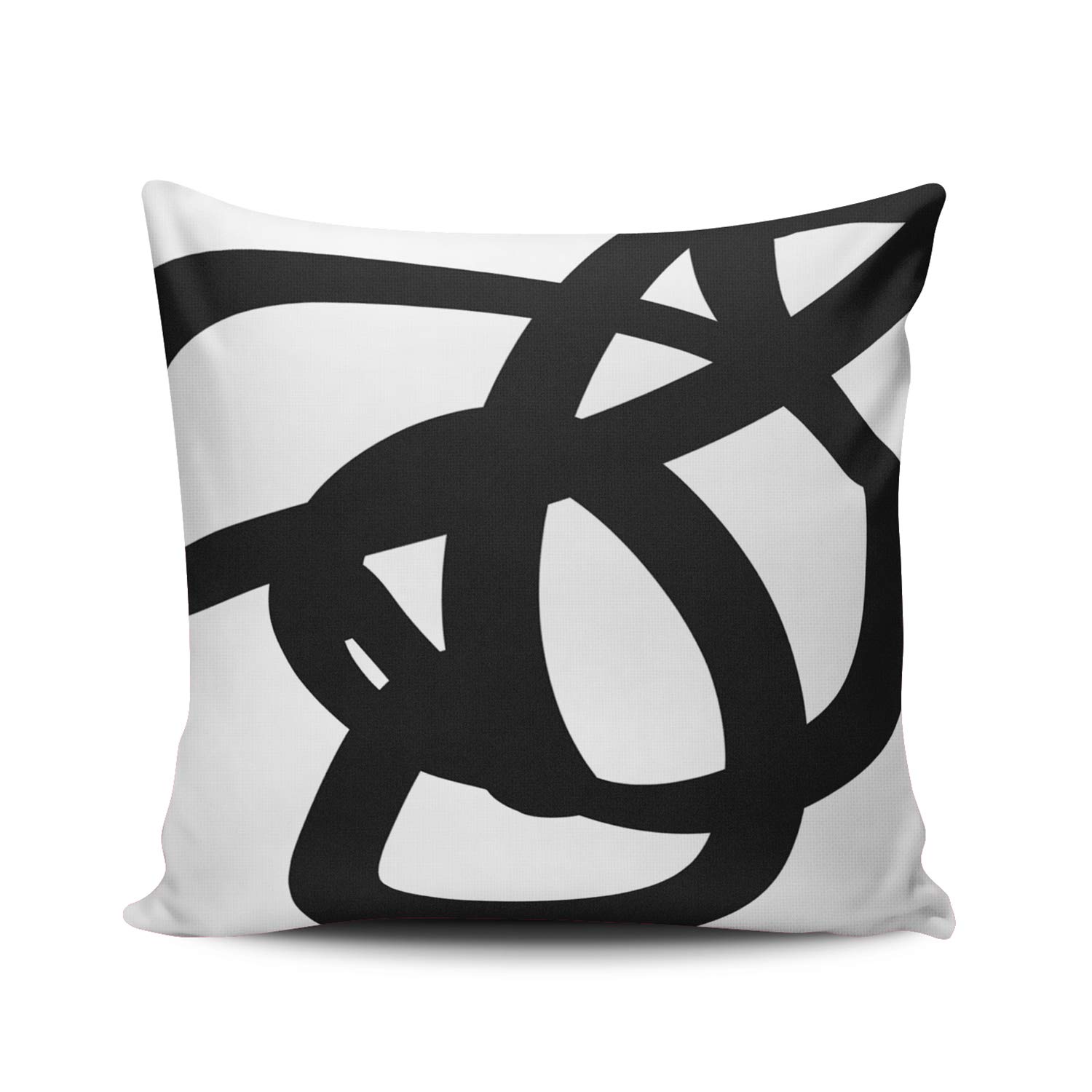 Abstract Art Black & White Pillow Covers - Modern Double Sided Printed Square Decorative Throw Pillow Cases 20x20 Inches for Sofa, Bed, Living Room & Home Decor