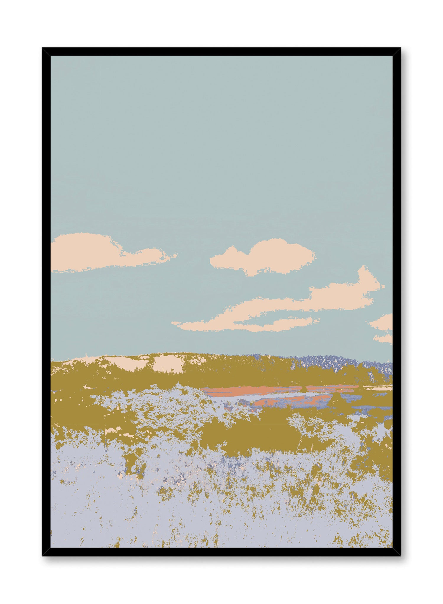 Meadow Mosaic Wall Art Poster - Nature Landscape Canvas Print for Home & Office Decor | Perfect for Living Room, Bedroom, or Office Wall Decoration