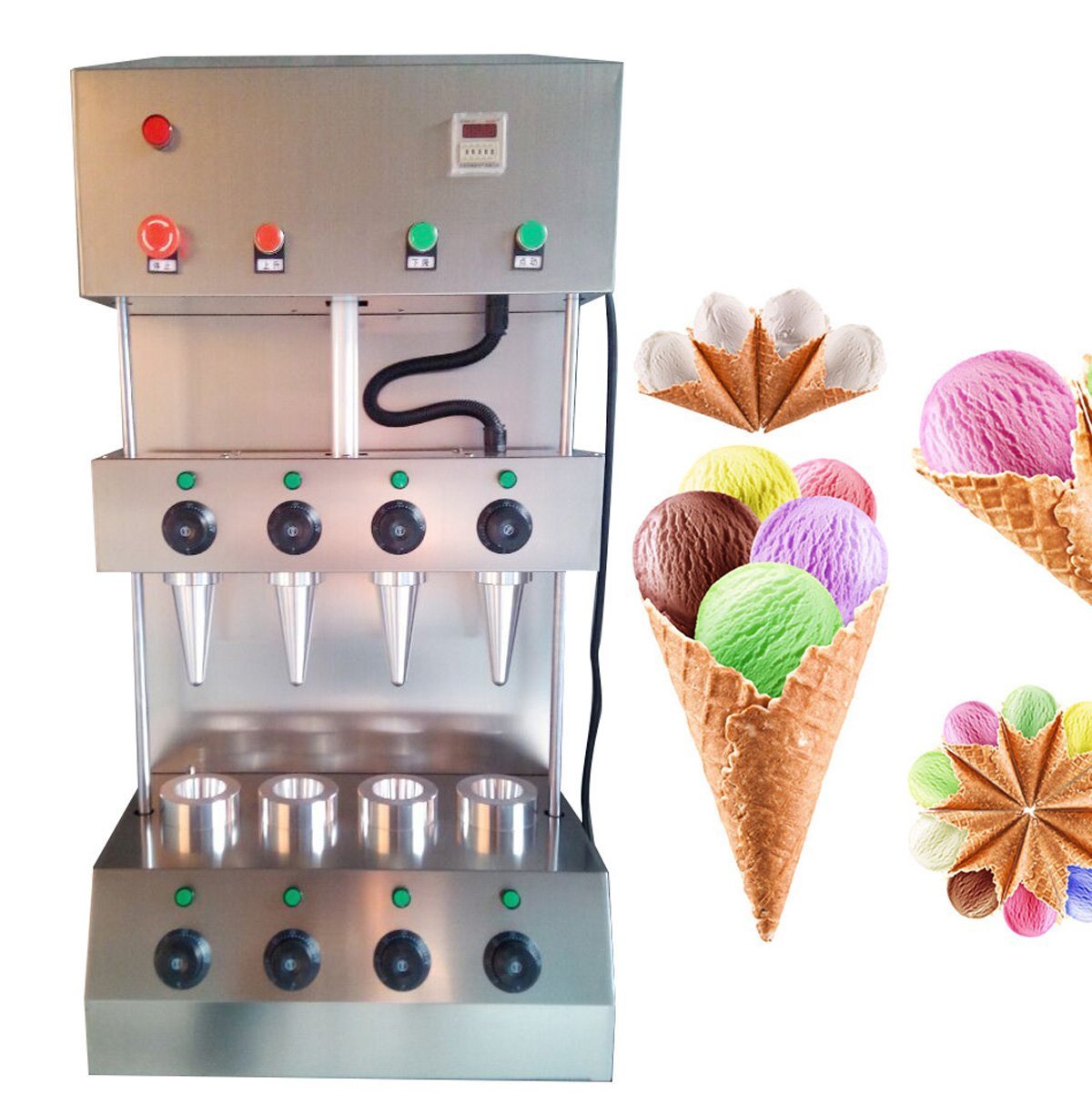 Commercial Pizza Cone Maker Machine with Stainless Steel Rotating Oven - 110V Electric Pizza Cone Forming Equipment for Restaurants, Food Trucks & Catering Businesses