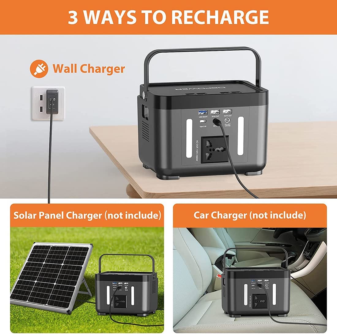 DBPOWER PW0001 178Wh/250W Portable Power Station with AC Outlet - Backup Battery for Camping, Emergencies & Outdoor Adventures