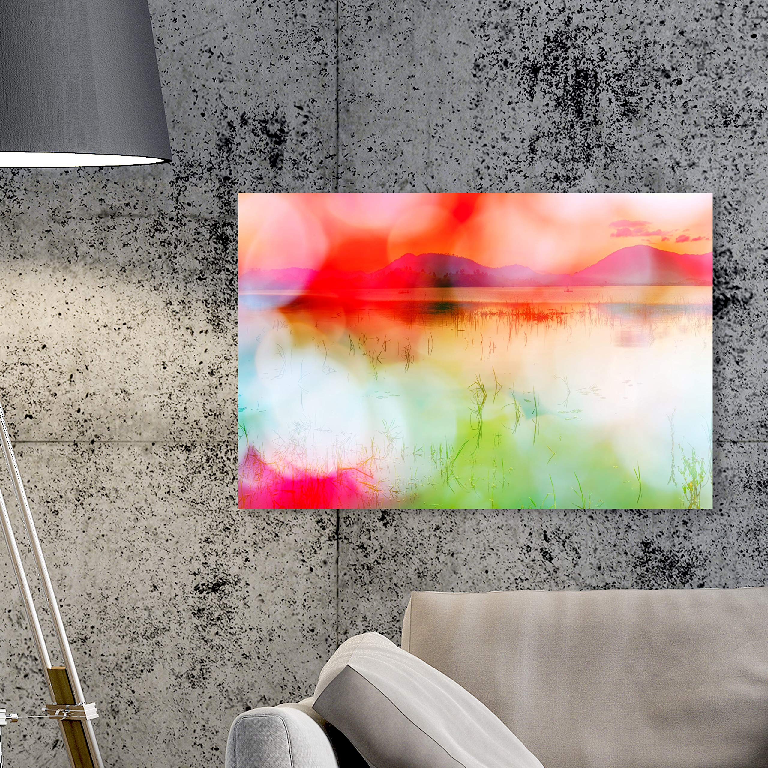 Oliver Gal Artist Co. 'Shantayabaya' Nature Landscape Canvas Wall Art Print - 24x16 Inch Modern Home Decor in Red & Green | Perfect for Living Room, Bedroom & Office Decorations