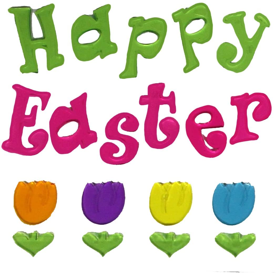 Easter Window Clings Decorations - Gel Charm Stickers for Easter Eggs, Tulips, Bunnies - Spring Holiday Home Decor - Perfect for Windows, Mirrors, Glass Doors & Kids' Easter Party Activities
