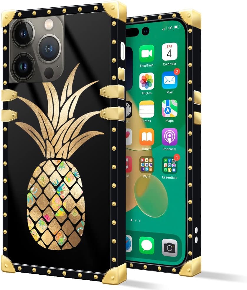 iPhone 14 Plus Case 6.7 Inch - Fashion Gold Chain Leopard Print Back Cover | Protective Phone Case for Women & Girls | Perfect for Parties, Travel & Everyday Use