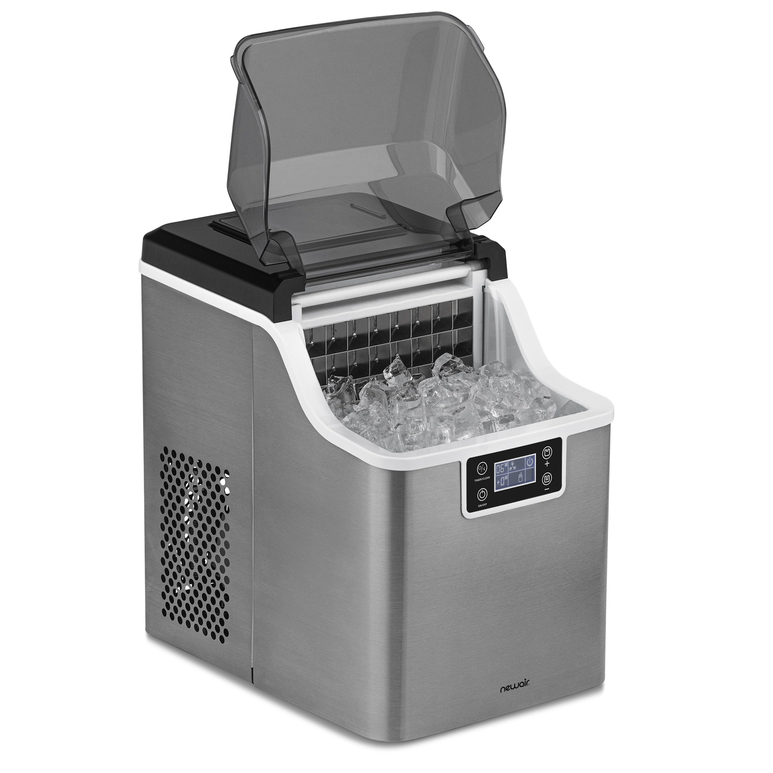 Newair® Stainless Steel Countertop Ice Maker - 45 lbs/Day, Produces Clear Ice Cubes for Cocktails, Beverages, and Home Use