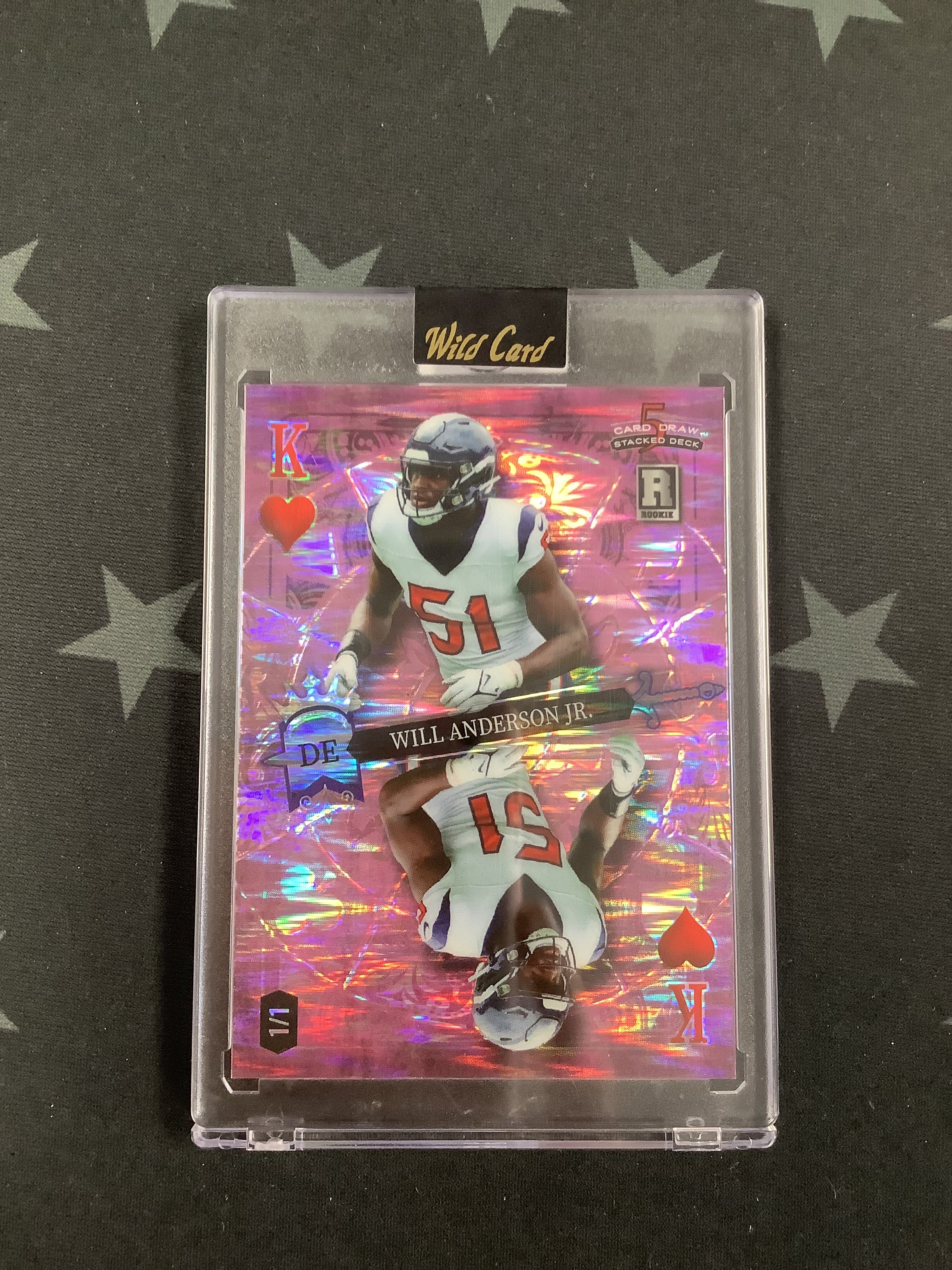 2023 Wild Card 5 Card Draw Stacked Deck Will Anderson Jr. Rookie #DK WA 1/1 - Rare Football Trading Card for Collectors & Fantasy Sports Fans
