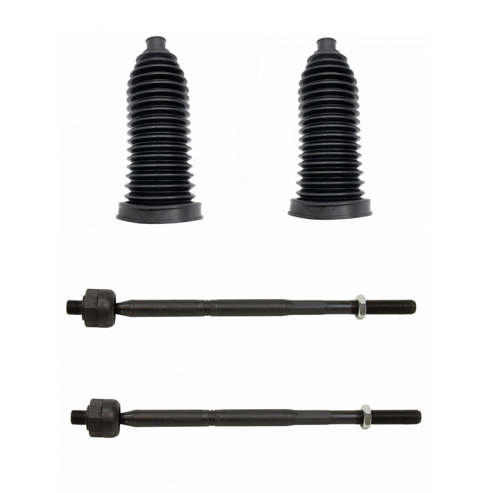 TRQ Front Driver & Passenger Side Inner Steering Kit - Steering Rack & Pinion Bellow Tie Rod for 2015-2017 Chrysler 200 & 2013-2016 Dodge Dart - Improve Handling & Steering Performance for Smooth City Driving & Highway Cruising
