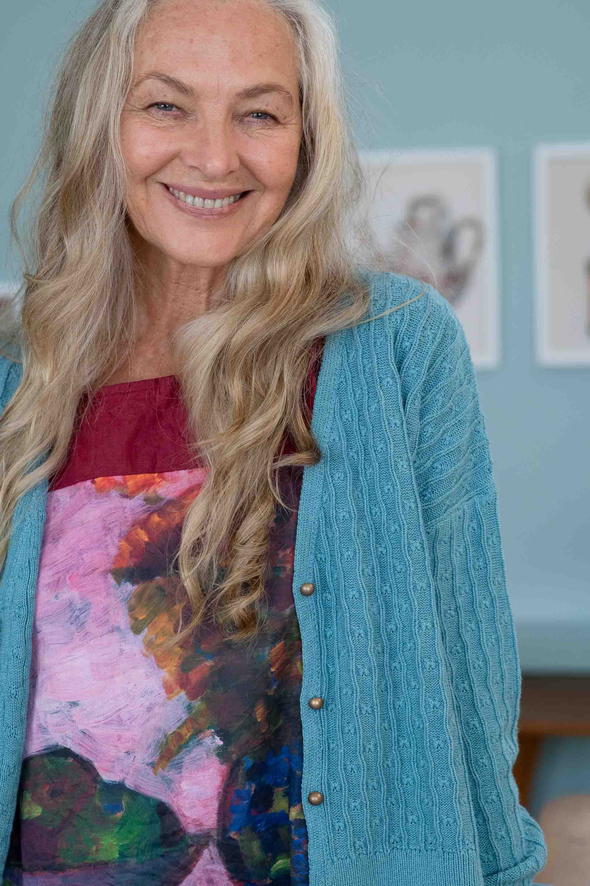 Cozy Lazybones Sunday Cardigan for Women - Soft & Warm Marine Blue Knit Sweater - Perfect for Relaxing at Home, Lounging & Casual Outfits