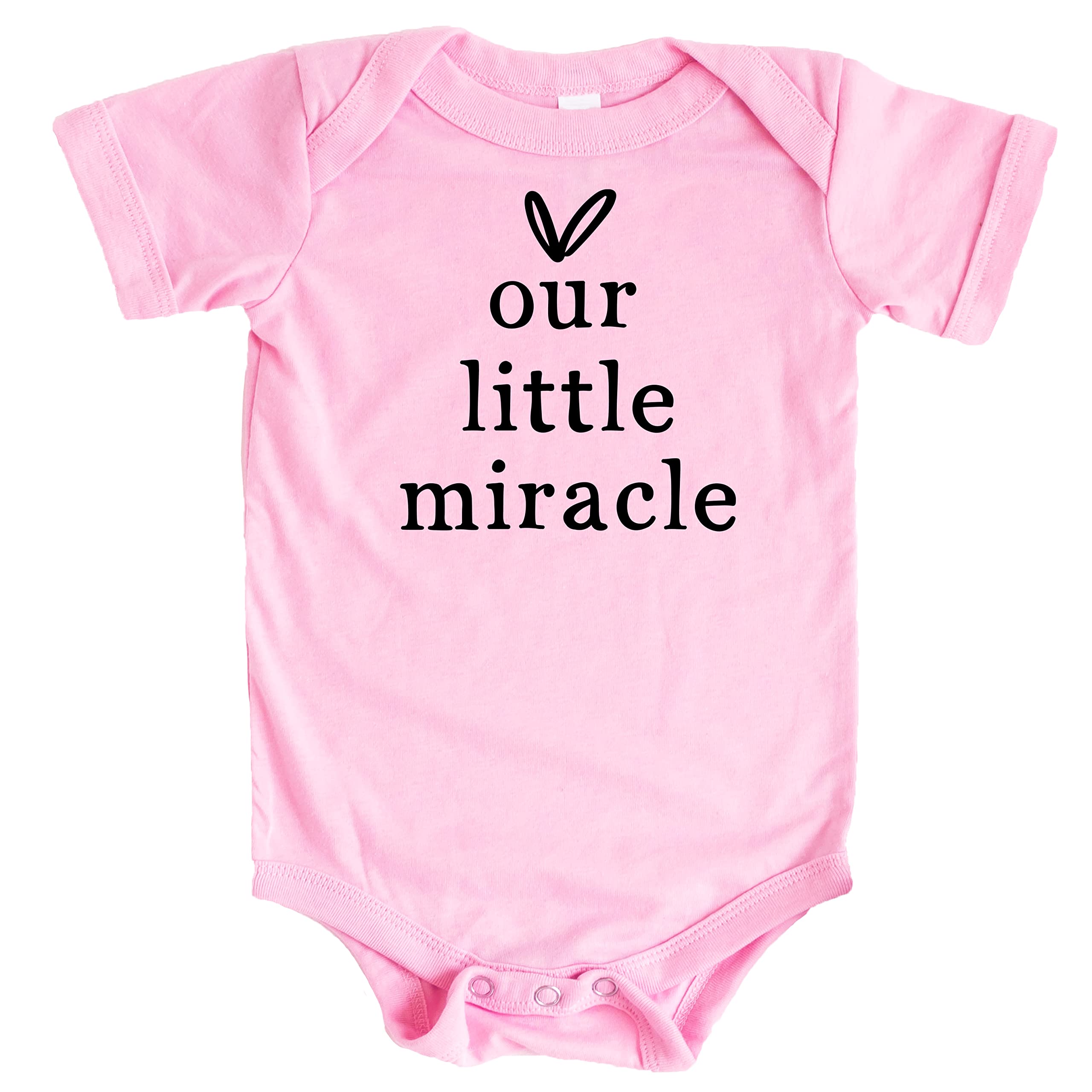 Our Little Miracle Baby Bodysuit - Olive Loves Apple Take Home Outfit for Newborns | Pregnancy Announcement & Infant Coming Home Outfit | Perfect for Gender Reveal, Baby Showers & First Photos