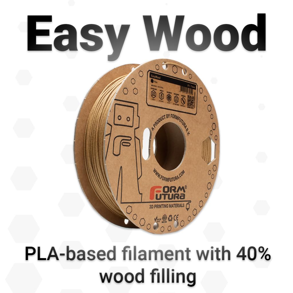 EasyWood 1.75mm Birch PLA 3D Printer Filament - 500g Wood-Like Texture for DIY Crafts & Home Decor Projects
