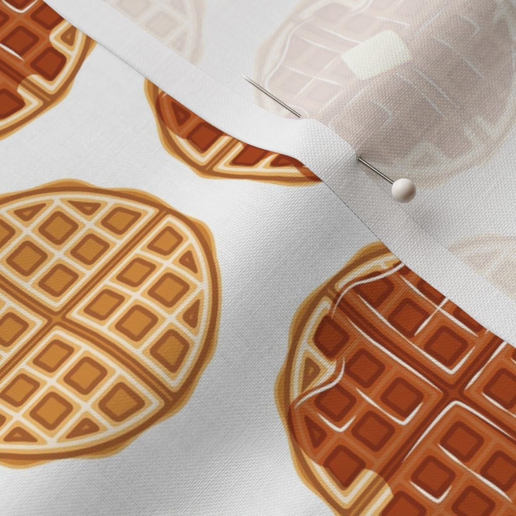 Waffle Breakfast Food Junk Printed Petal Signature Cotton Fabric - Fat Quarter for Sewing, Quilting, Apparel & DIY Crafts - Perfect for Kitchen Decor, Aprons & Home Textiles