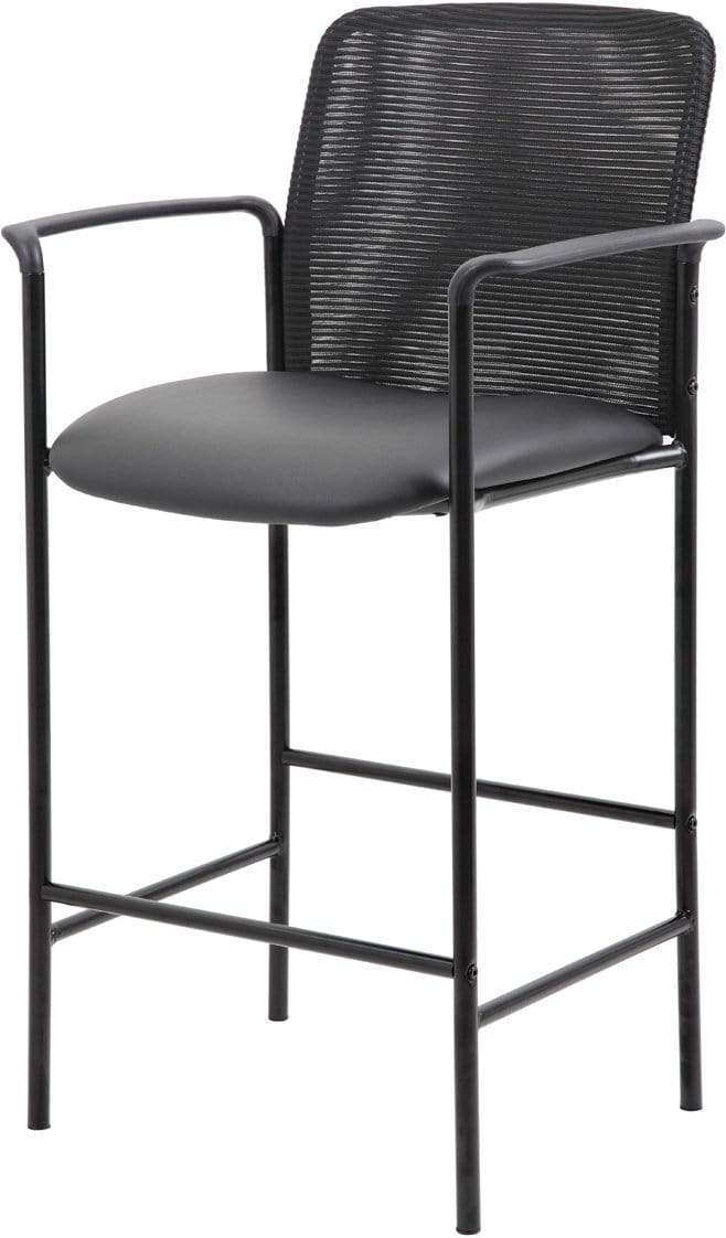 Boss Contemporary Mesh Counter Stool - Black Bar Stool with Comfortable Seat for Kitchen Island, Breakfast Nook & Home Decor [B16909 CS]