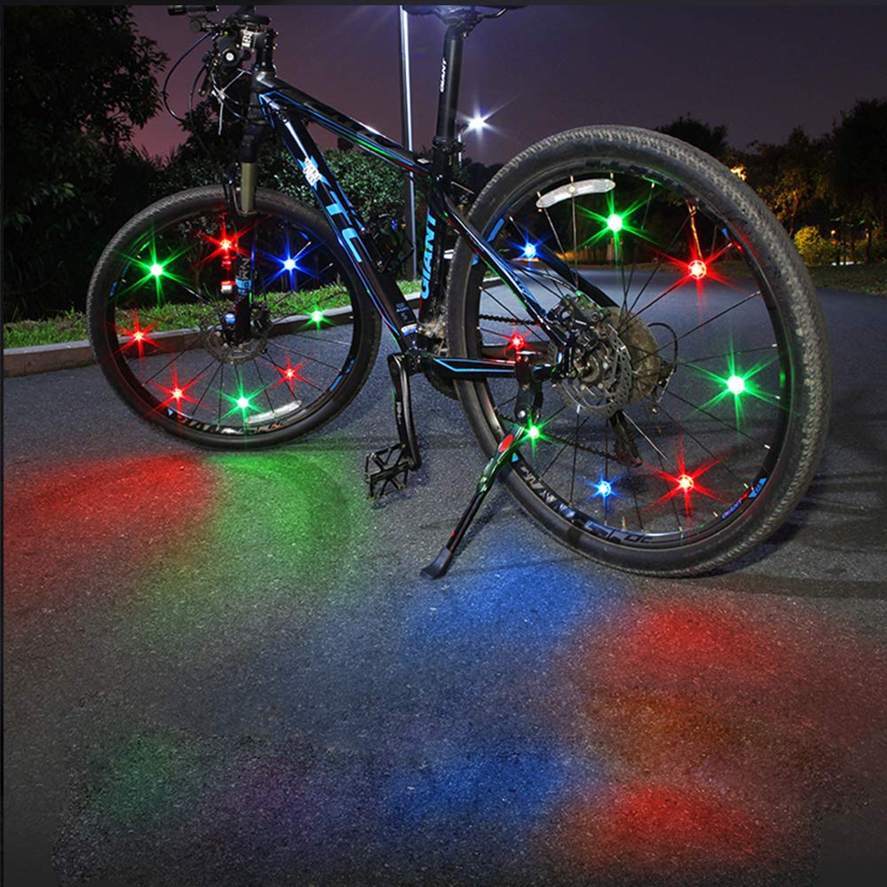 Waterproof Bike Wheel Lights with Batteries Included - Safe Cycling LED Spoke Lights for Adults & Kids, Easy to Install Cool Bicycle Wheel Lights for Night Riding, Commuting & Outdoor Adventures