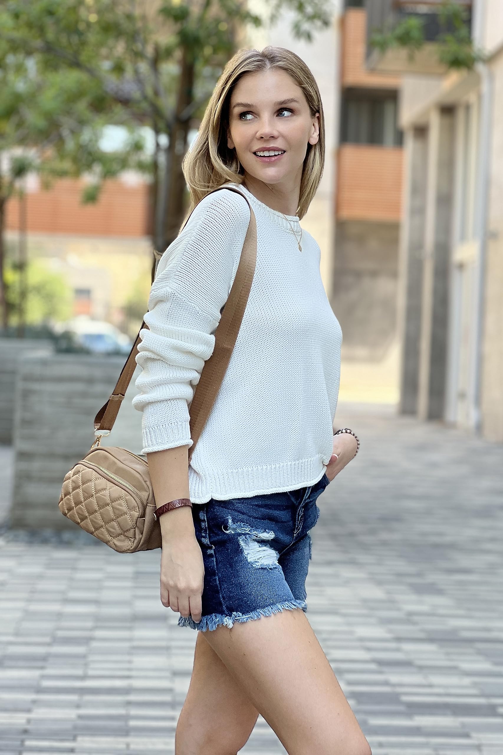 Stylish FashionPuzzle Quilted Nylon Crossbody Bag with Adjustable Wide Strap - Perfect for Travel, Shopping & Everyday Use