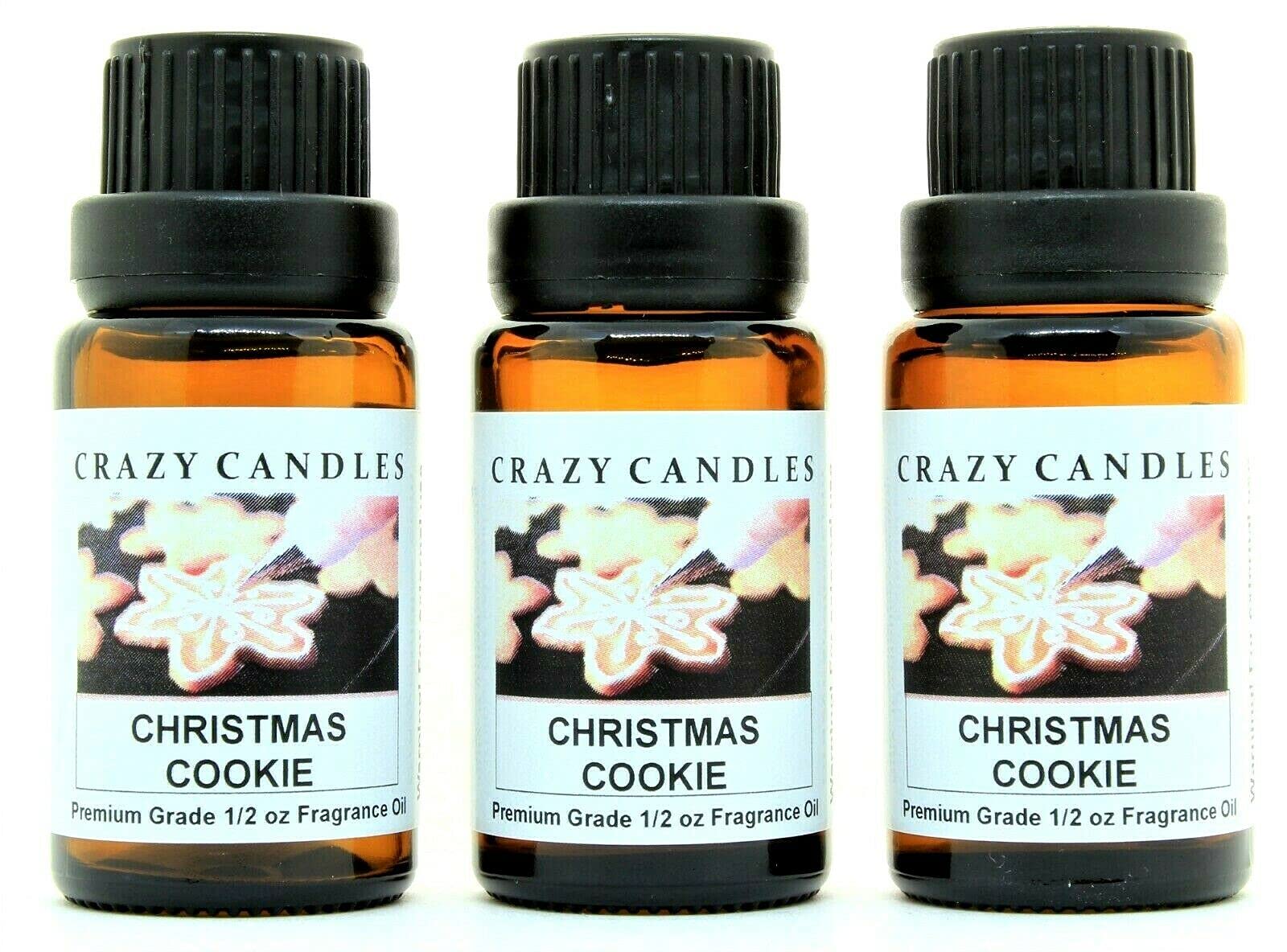 Premium Christmas Cookie Scented Fragrance Oil - 3 Pack (1/2 Fl Oz/15ml Each) - Perfect for Candles, Soaps & Holiday Diffusers