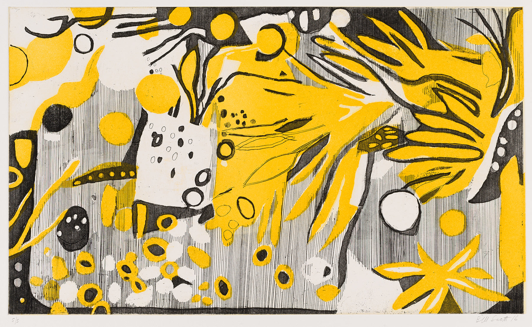 Bill Scott Late October Yellow & Black - Stylish Seasonal Decor for Halloween and Fall Home Decorating
