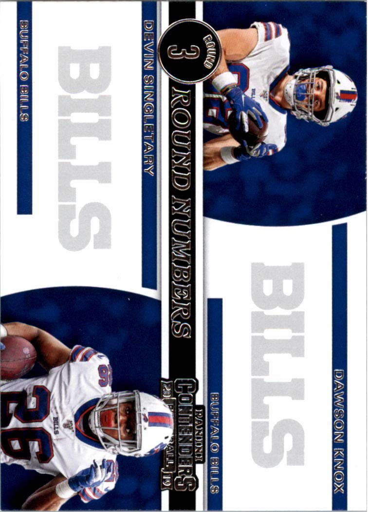 2019 Panini Contenders Football Cards - Dawson Knox & Devin Singletary Round Numbers RN-KS - Collectible NFL Trading Cards for Fans & Fantasy Football Enthusiasts - Perfect for Display, Trading, and Memorabilia Collections