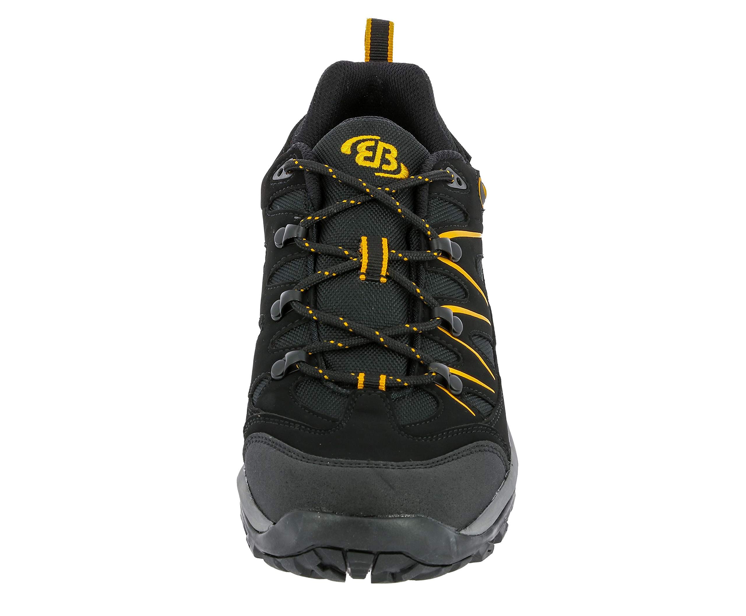 Women's Low Rise Hiking Boots - Black & Yellow Waterproof Outdoor Shoes for Hiking & Trekking | Size 12 | Perfect for Trail Walking & Mountain Adventures