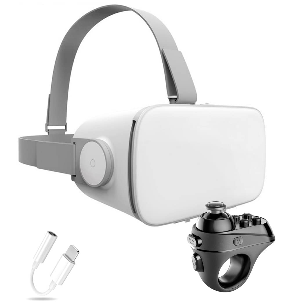 Lunette 3D VR Headset, Virtual Reality Headset with Bluetooth Controller for iPhone 13 Pro Max/13 Pro/13/12/11, Samsung Galaxy S21, Huawei, Xiaomi Series - Perfect for Gaming, Movies & Virtual Tours (Color: E, Size: iOS)