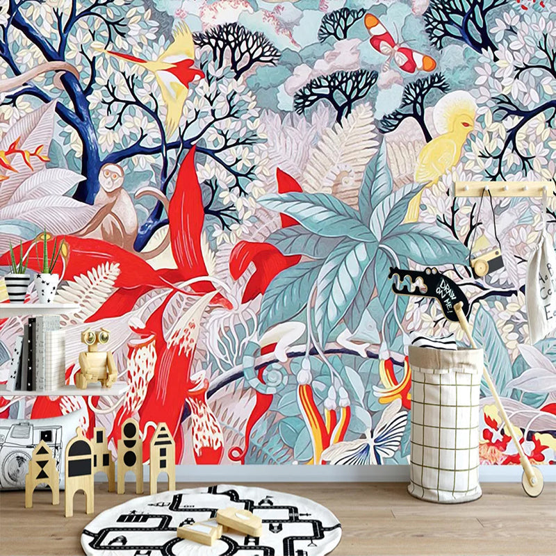Tropical Color of Life Wallpaper - Vibrant & Exotic Peel and Stick Wallpaper for Bedroom, Living Room, Nursery | Waterproof & Removable Home Decor
