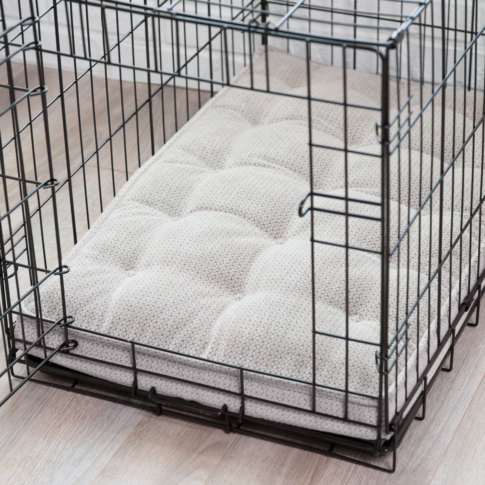 Premium Orthopedic Dog Bed for Medium Dogs - Bowser's Luxury Crate Mattress with Chocolate Bones Design - Perfect for Crates, Kennels & Home Use