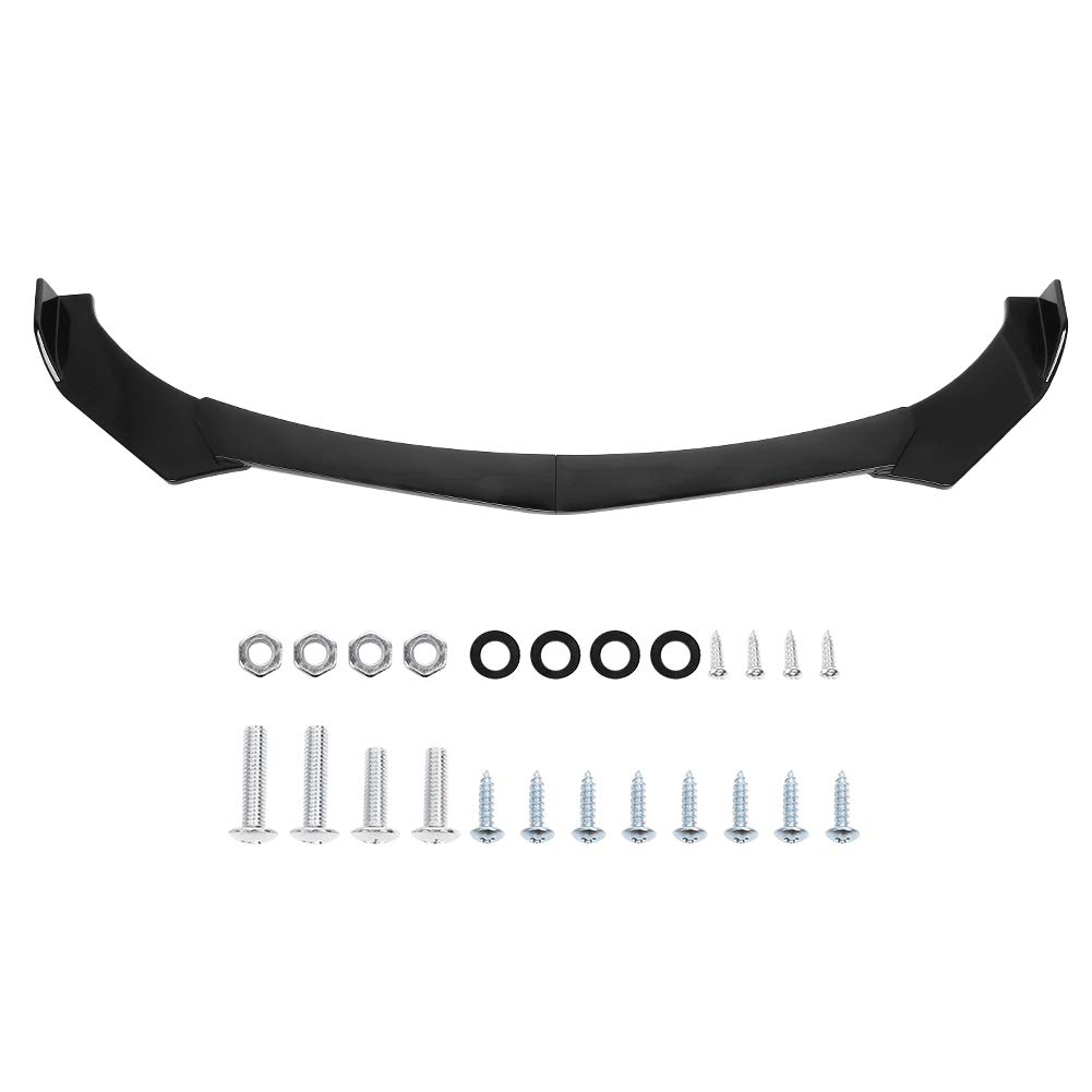 Universal ABS Front Bumper Lip Spoiler - Glossy Black Front Splitter Body Kit for Most Small Cars | Enhance Style & Aerodynamics for Sedans, Coupes, and Hatchbacks | Perfect for Street Racing & Car Shows