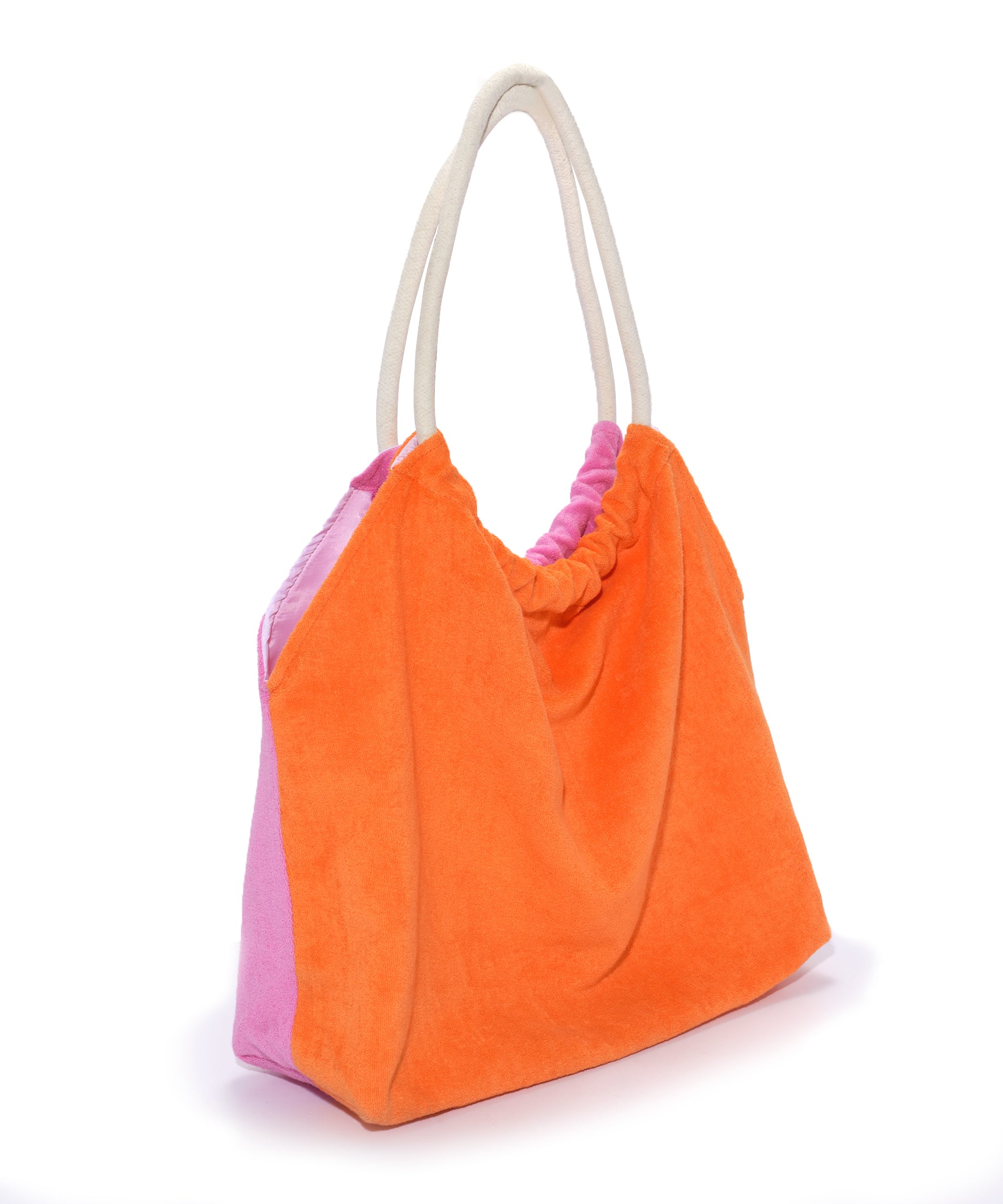 Stylish Terry Two-Tone Tote Bag for Women - Lightweight & Spacious Beach Bag, Gym Tote, or Everyday Carry - Perfect for Travel, Shopping & Work