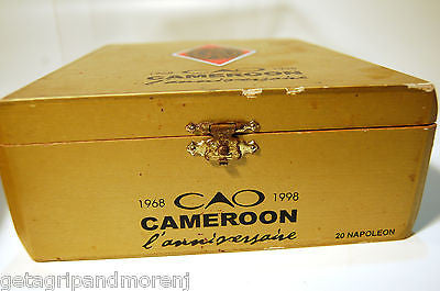 Premium CAO Cameroon Wooden Cigar Box with Secure Latch - Perfect for Cigar Storage, Collectibles & Gift Giving