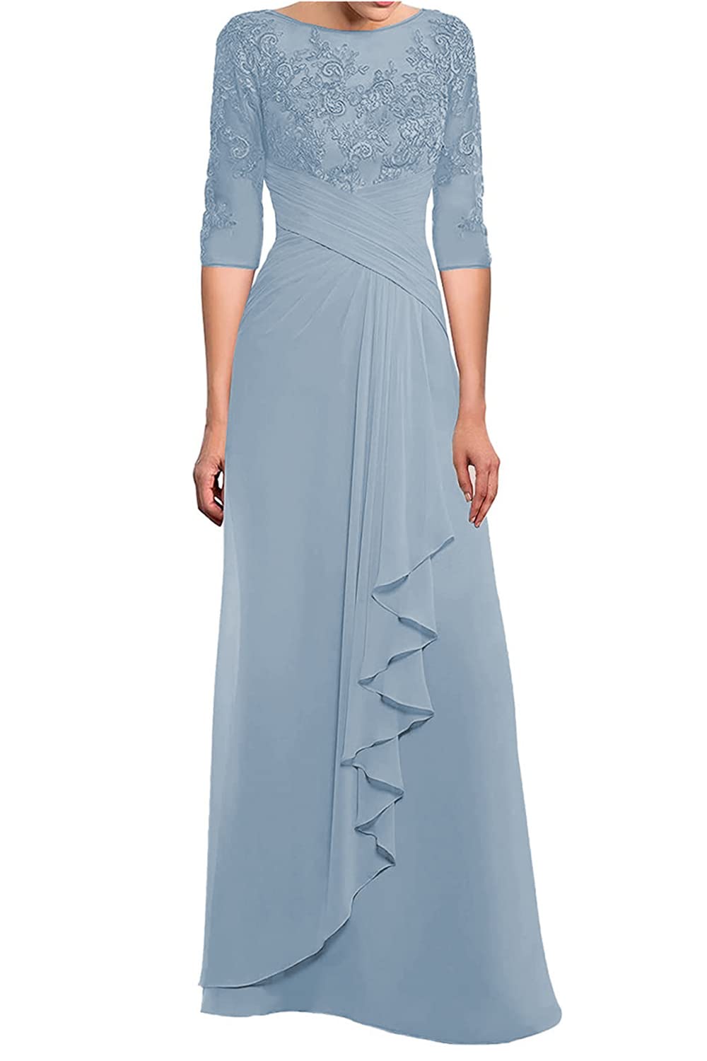 Elegant Long Lace Mother of The Bride Dress - Women's Formal Wedding Gown for Evening Events, Special Occasions & Bridal Parties