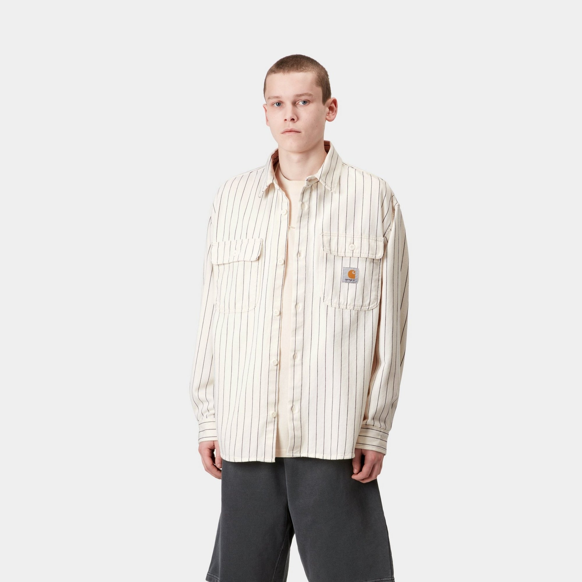 Hendry Shirt Jacket for Men - Wax & Dark Navy Seaton Stripe - Stylish Lightweight Outerwear for Casual Wear, Outdoor Adventures & Layering