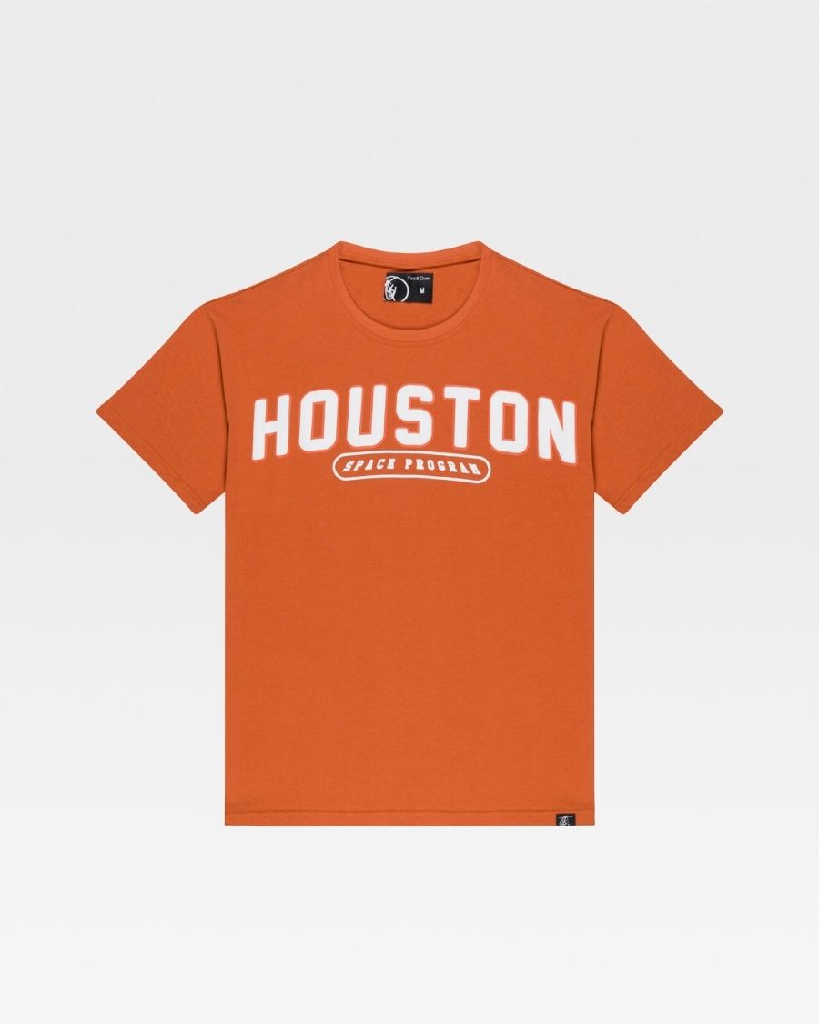 Houston Orange Sports T-Shirt for Men - Breathable & Comfortable Activewear for Running, Gym & Casual Wear