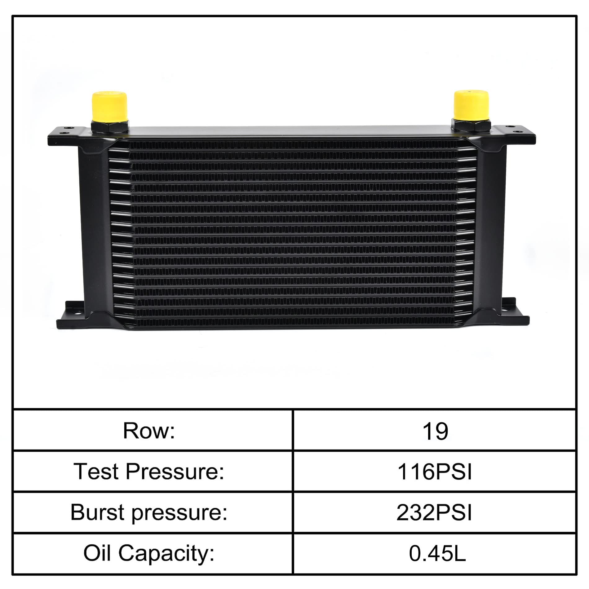 EVIL ENERGY 19 Row High Performance Oil Cooler Kit with 330mm Mounting Bracket - Universal Fit for Racing, Drifting & High HP Cars - Perfect for Track Days & Engine Protection