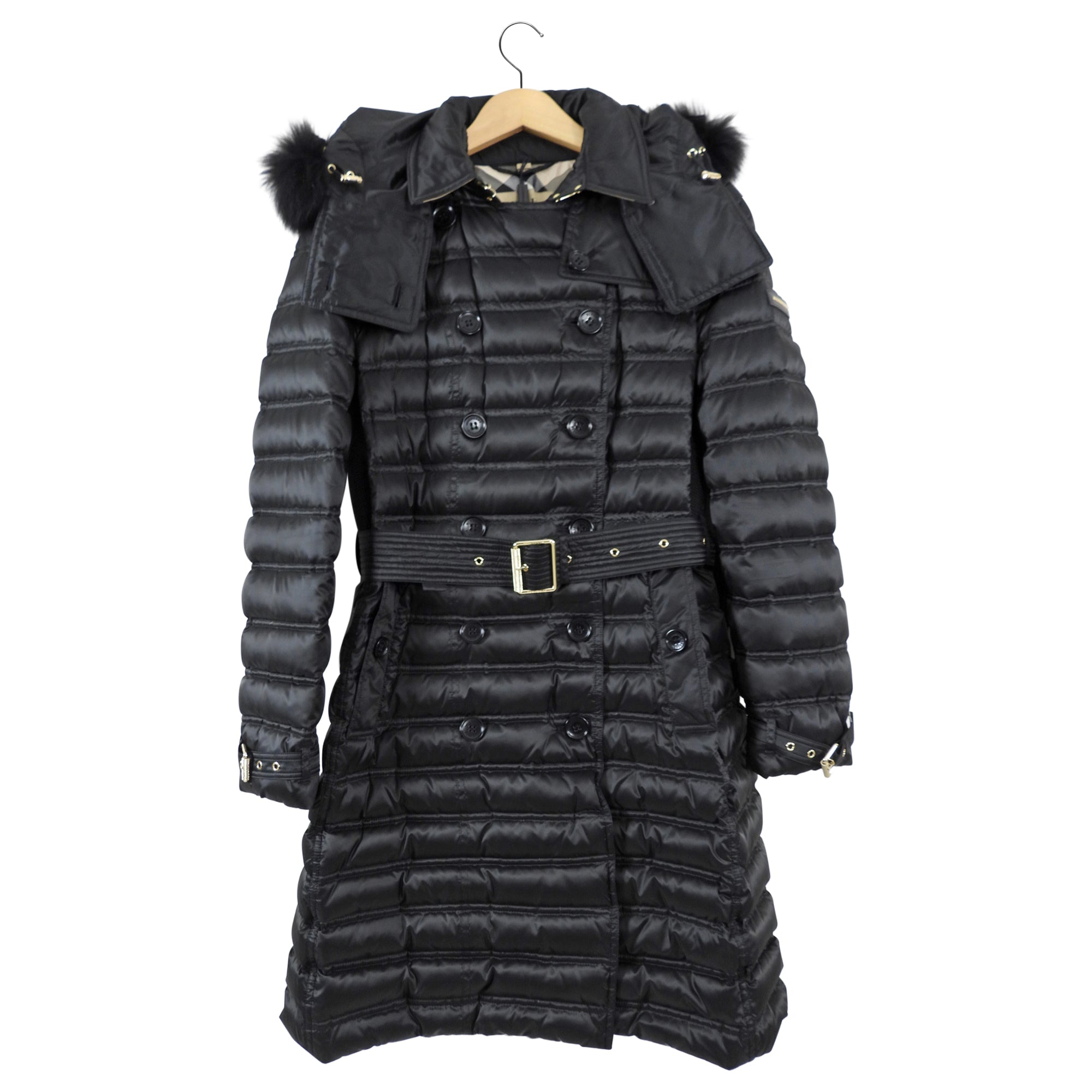 Burberry Black Down Chesterford Puffer Coat with Hood - Women's Winter Jacket, Size M (US 6/8) | Waterproof Warm Parka for Cold Weather, Outdoor Activities & Fashion Streetwear