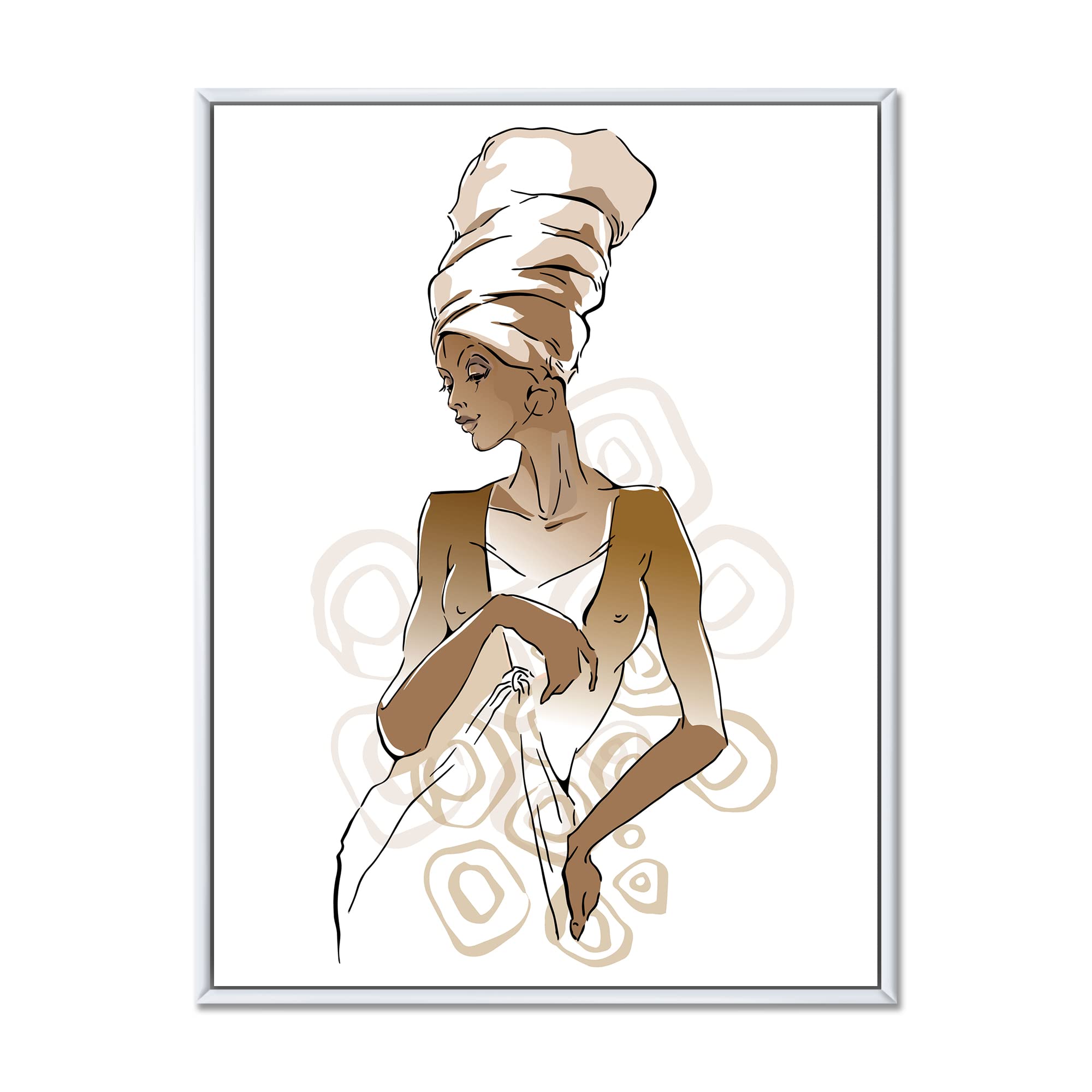 African American Woman Portrait Canvas Wall Art - Modern Framed Home Decor for Living Room, Bedroom & Office | Black Art Prints for Wall Decor