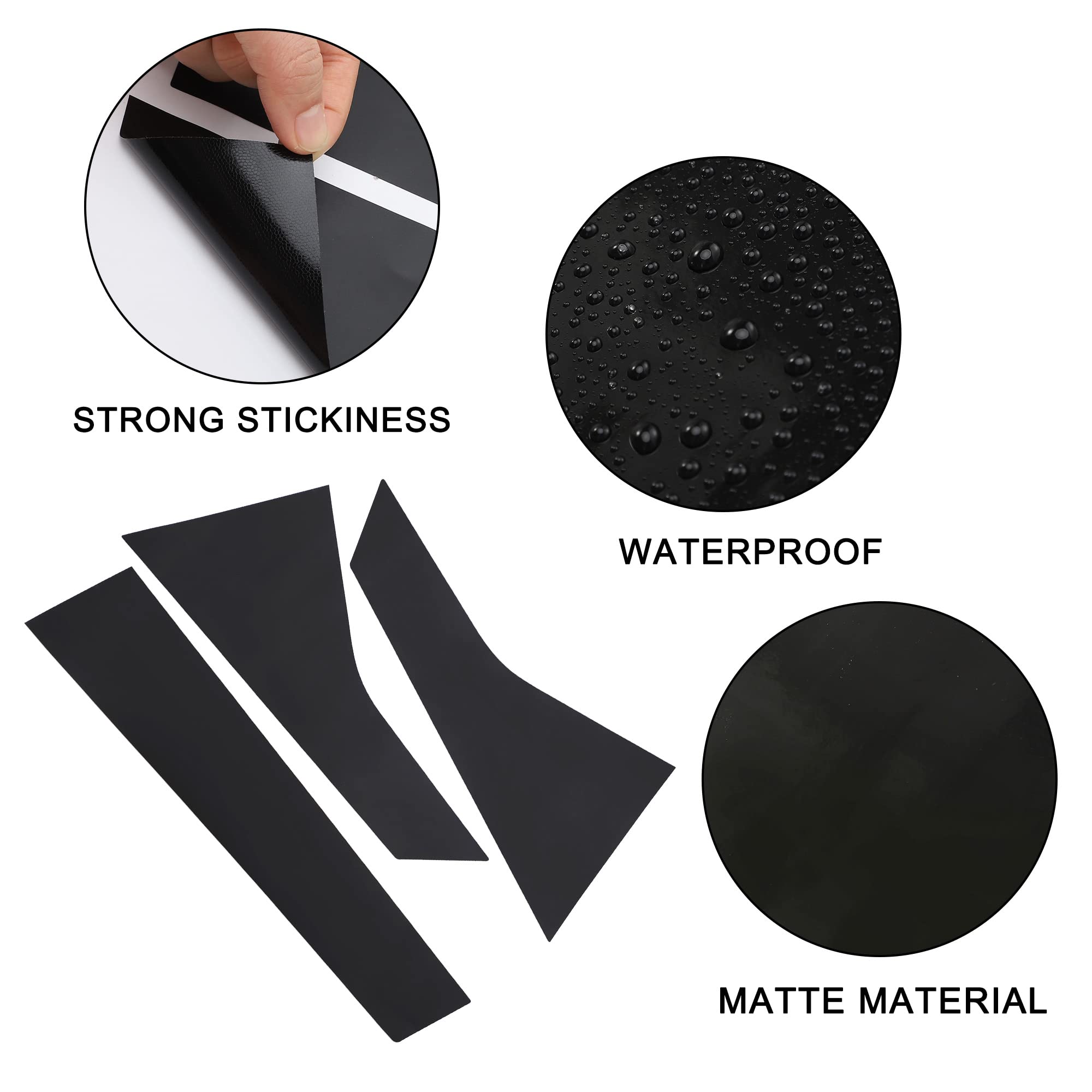 6pcs Matte Black Car Window Pillar Vinyl Stickers for Honda Accord Sedan 2018-2021 | Auto Exterior Trim Overlay Wrap | Durable Decorative Accessories | Perfect for Car Customization & Style Upgrade