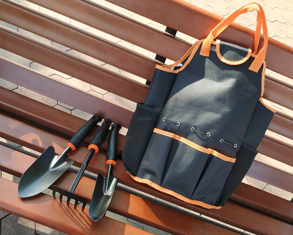 Premium 4-Piece Heavy Duty Gardening Tool Set with Large Storage Tote Bag - Durable Hand Tools for Women & Men - Perfect for Outdoor Planting, Weeding & Landscaping (Ideal Gift for Gardeners)
