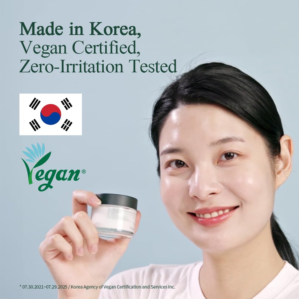 PKY Calming Moisture Cream - Hyaluronic Acid & Ceramide for Sensitive Skin | Korean Vegan Skincare for Dryness Relief