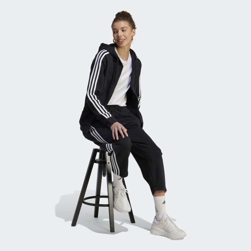 Adidas Women's Essentials Full-Zip Hoodie - Lightweight Fleece Jacket for Casual Wear, Gym & Outdoor Activities