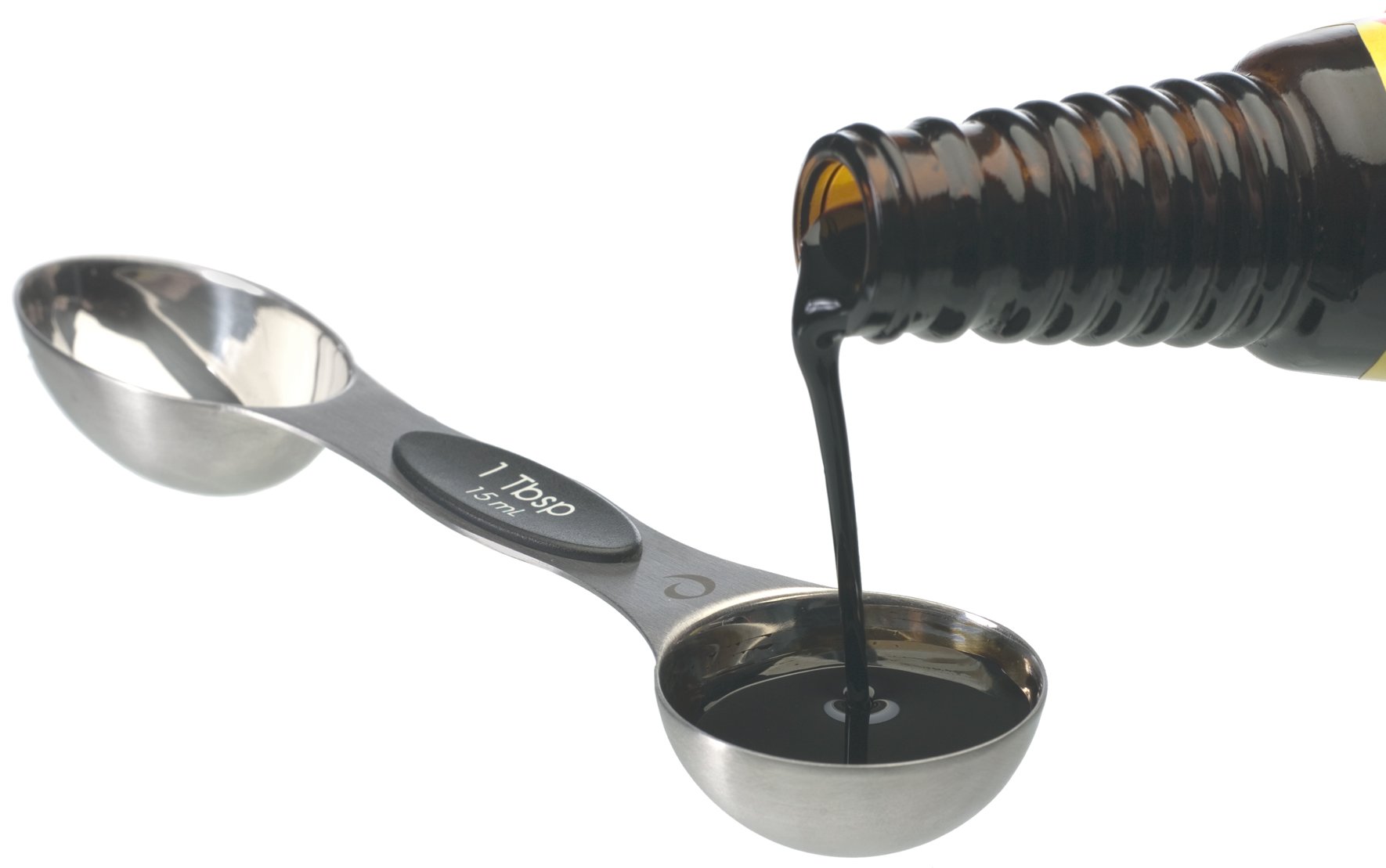 Progressive International Prepworks Magnetic Measuring Spoons Set of 5 - Black | Stainless Steel Kitchen Measuring Tools for Baking, Cooking & Coffee | Perfect for Home Chefs & Professional Bakers