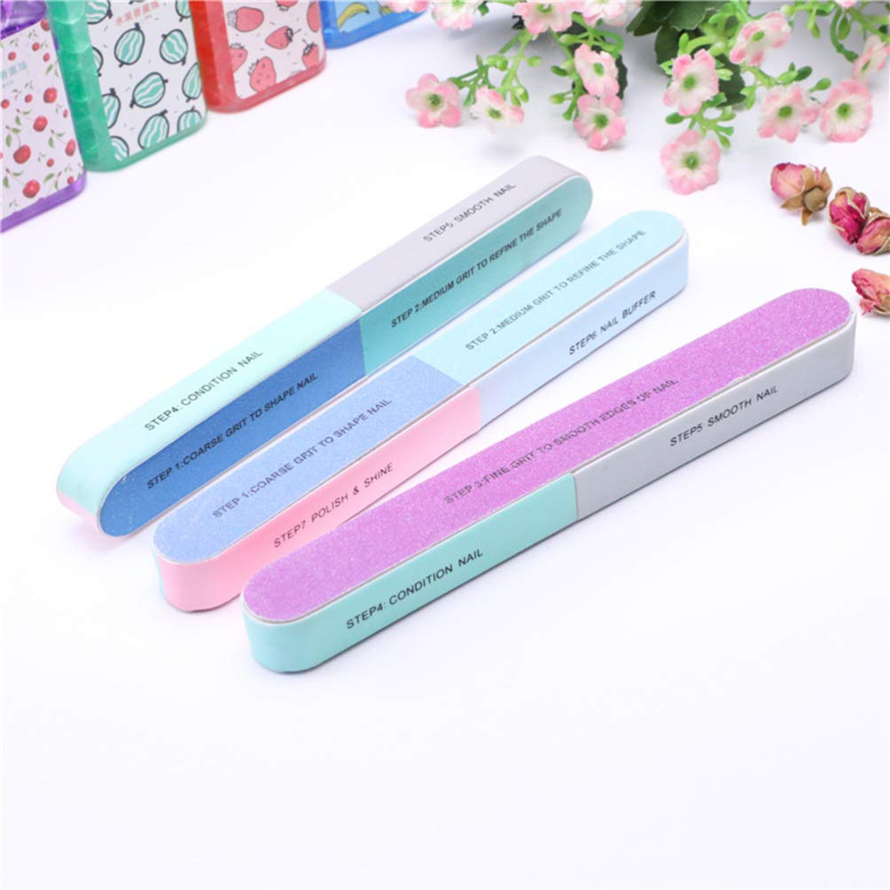 EXCLUZO 6-Sided Nail Files & Polishing Blocks - 8pc Professional Manicure Kit for Smooth Nails | Perfect for Home Nail Care, Salon Use & Travel Essentials