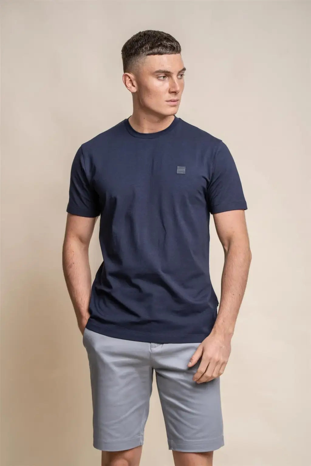 Cavani Men's Navy Blue Bogart Cotton T-Shirt - Casual Comfort Fit Tee for Everyday Wear & Outings