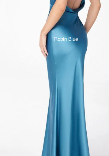 Lina Maxi Dress - Cowl Neck Front & Draped Back Fitted Satin Evening Gown for Women | Perfect for Weddings, Parties & Special Occasions