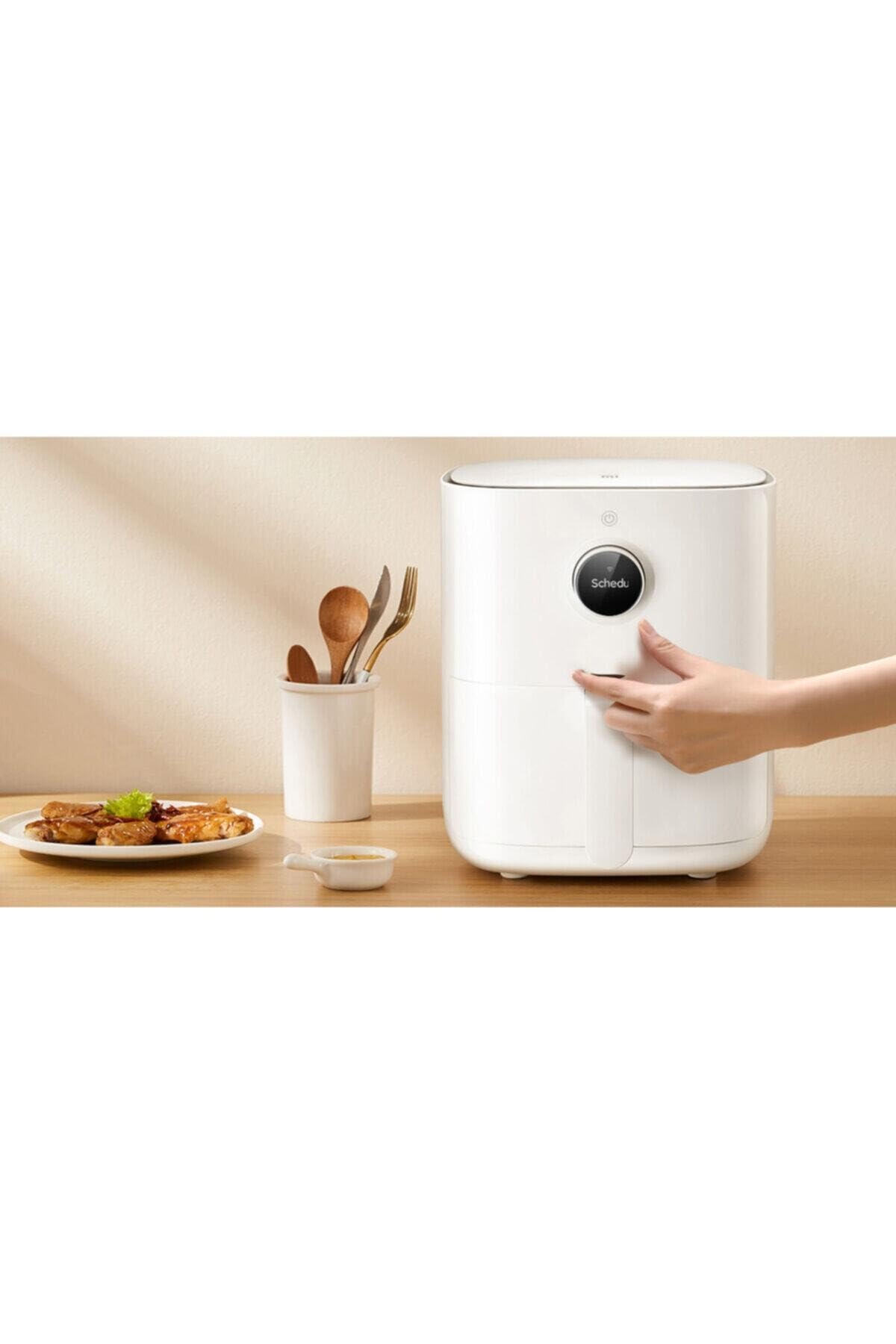Xiaomi Mi Smart Air Fryer 3.5L - Intelligent App-Controlled Air Fryer with OLED Display, Dual Cooking Space, 40°-200°C Temperature Range - Perfect for Healthy Frying, Baking, Roasting & Reheating in Kitchens & Small Spaces