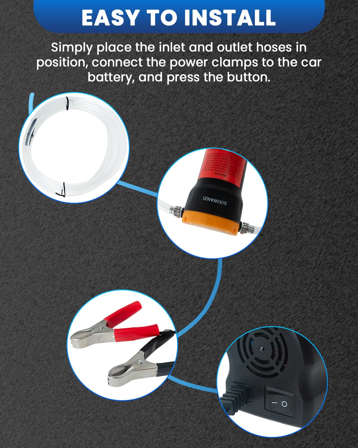 12V 60W Oil Extractor Pump - Universal Oil Change Pump for Boats, Motorcycles, Cars & Lawn Equipment - Perfect for DIY Auto Maintenance & Marine Engine Care