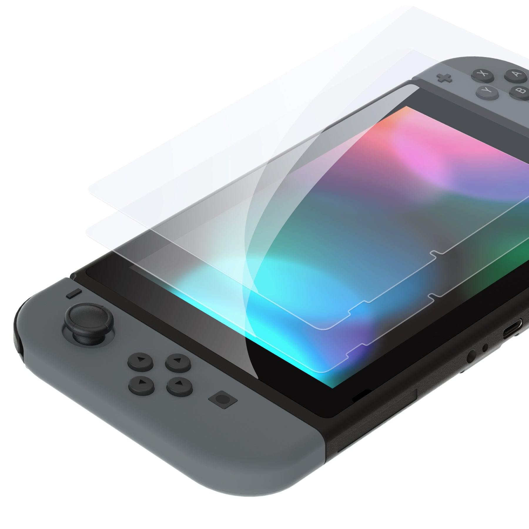 eXtremeRate 2 Pack HD Clear Tempered Glass Screen Protector for Nintendo Switch - Anti-Scratch & Bubble-Free - Perfect for Gaming & Travel Protection