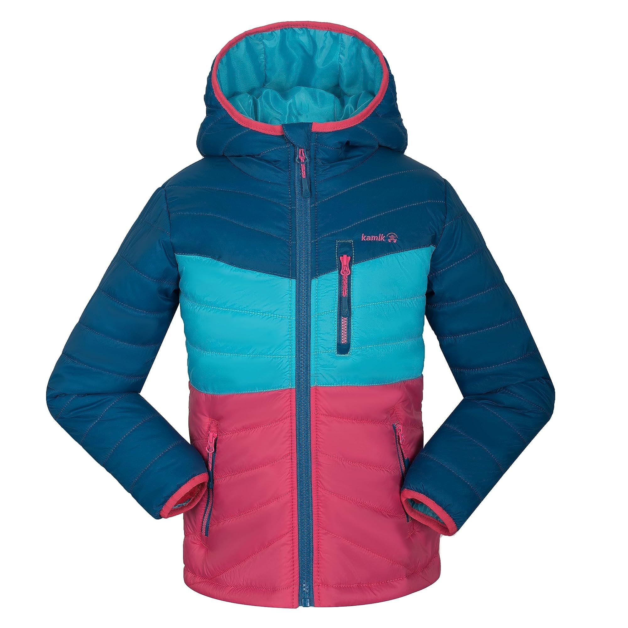 Kamik Girl's Harley Quilted Jacket - Waterproof Winter Coat for Toddler, Little & Big Kids | Warm Padded Outerwear for School, Play & Outdoor Activities