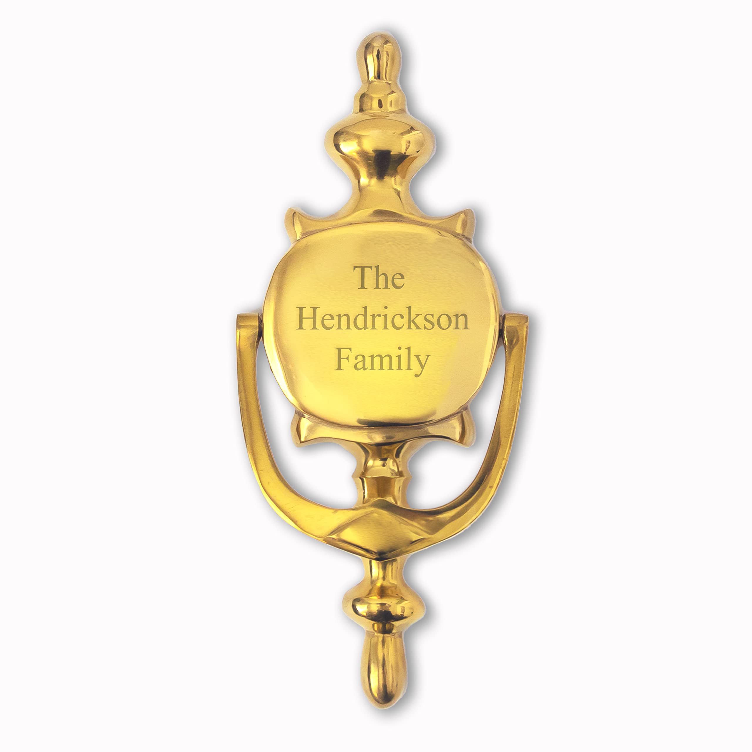 Antique Engravable Brass Door Knocker - Unique Wedding & Housewarming Gift for Couples - Front Door Decor