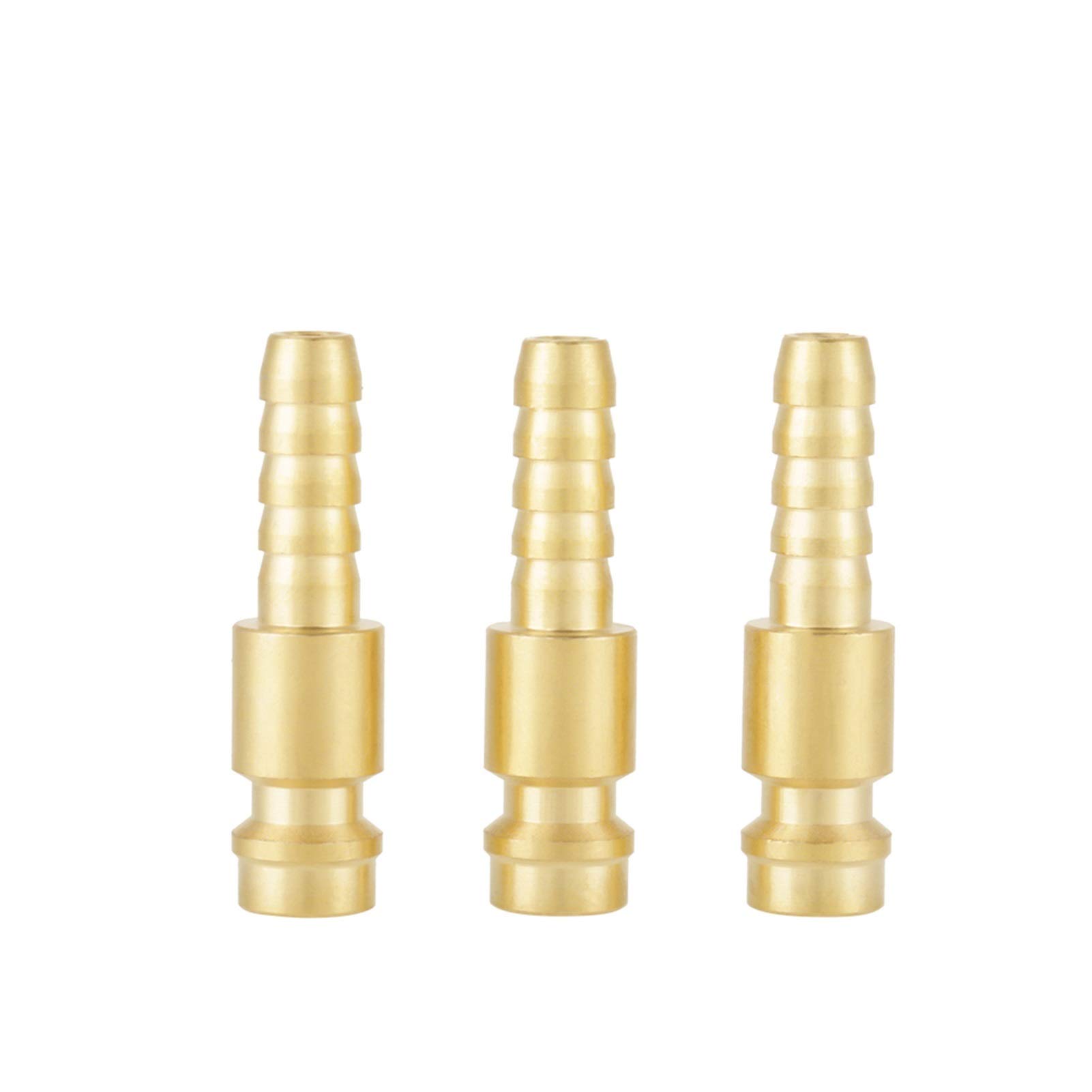 **8mm Brass Quick Hose Connector Fitting - 3pcs/Set for MIG TIG Welder Torch Tool - Water Cooled Gas Adapter & Hose Fittings - Ideal for Welding, Plumbing & Industrial Applications**